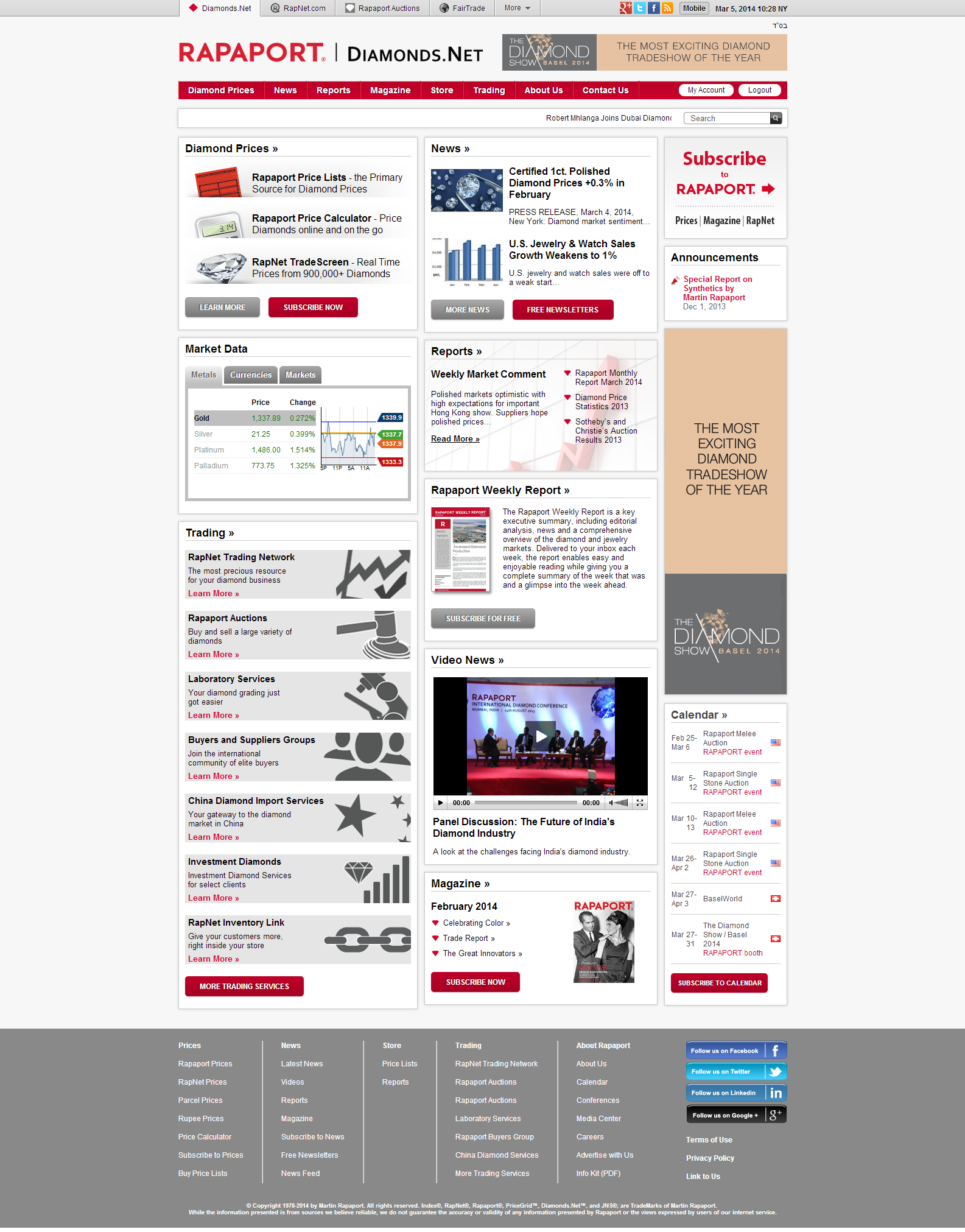 Platform Diamond Net Diamonds.Net | YKWEB | website development, seo, ui/ux, and data analysis
